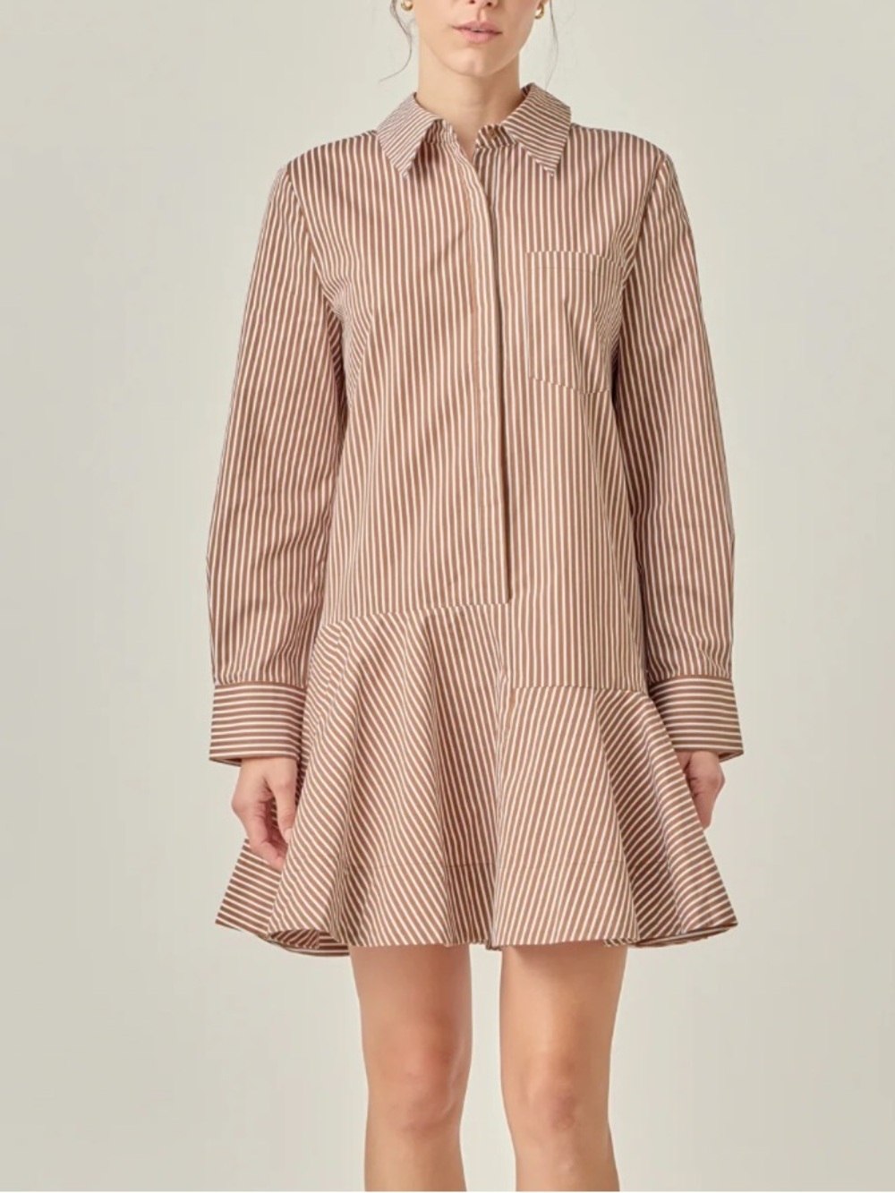 ENGLISH FACTORY STRIPE COLLAR FLARED SKIRT DRESS Medium NWT